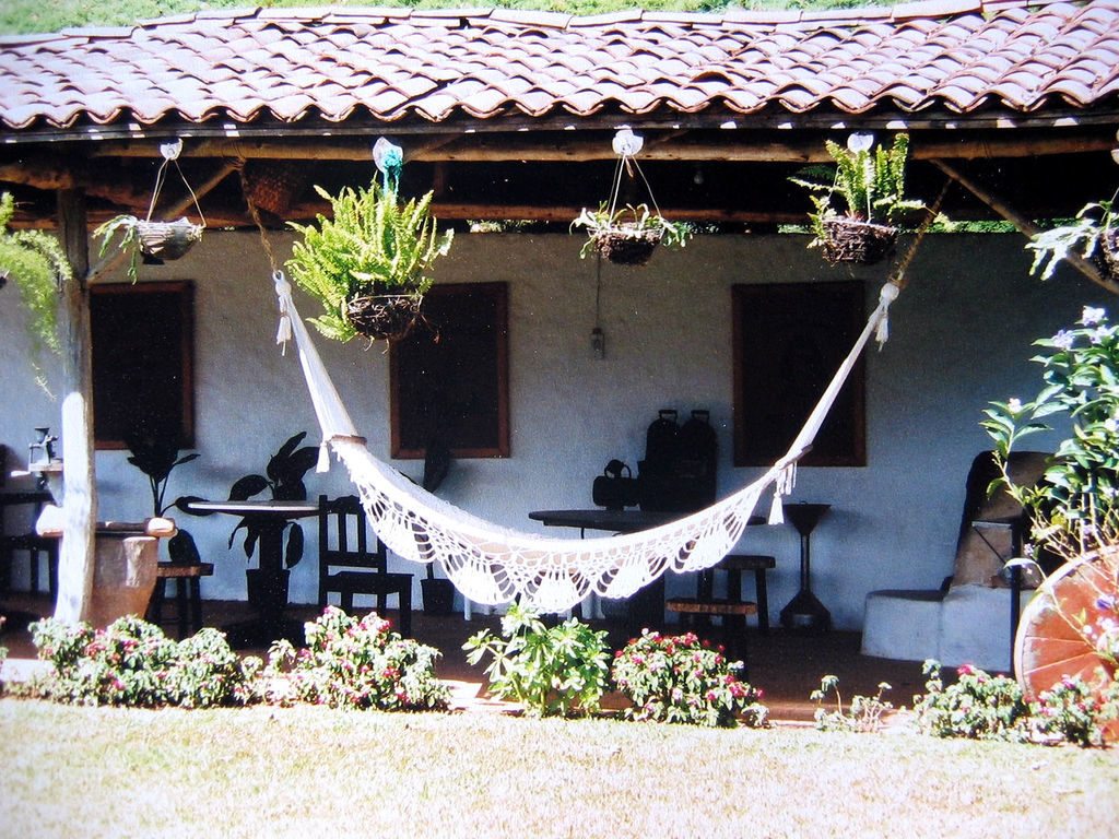 House in Ecuador with white hammock 