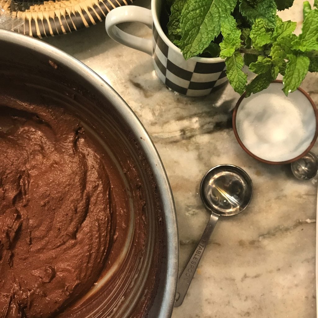 dark chocolate dosa in progress