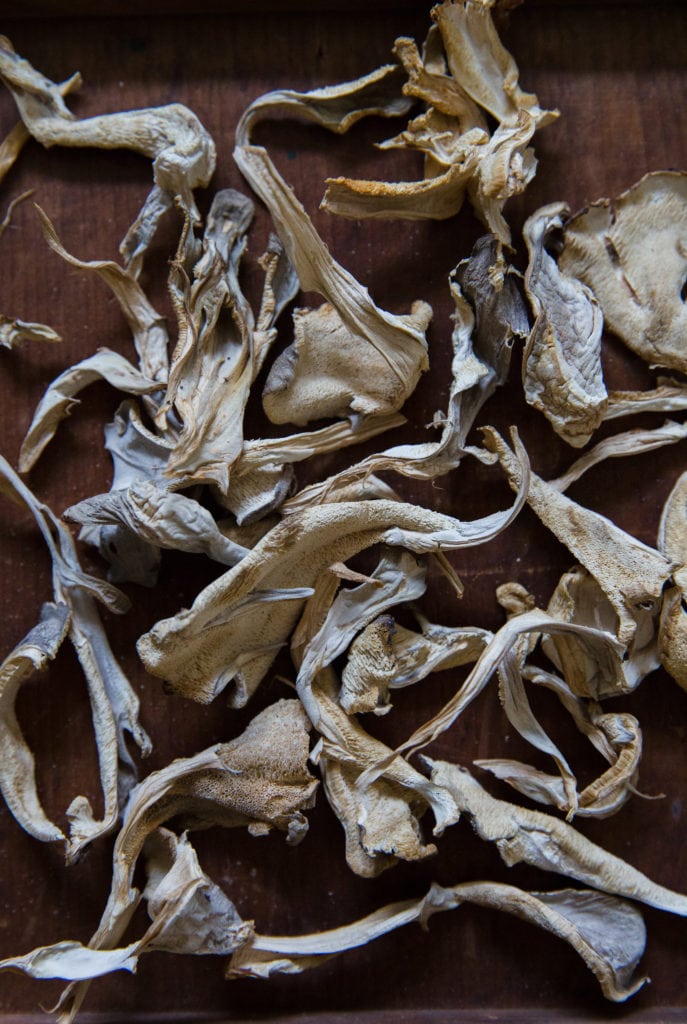 dried foraged mushrooms