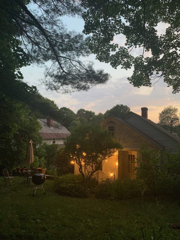 Tavernier Chocolates home in Vermont at dusk