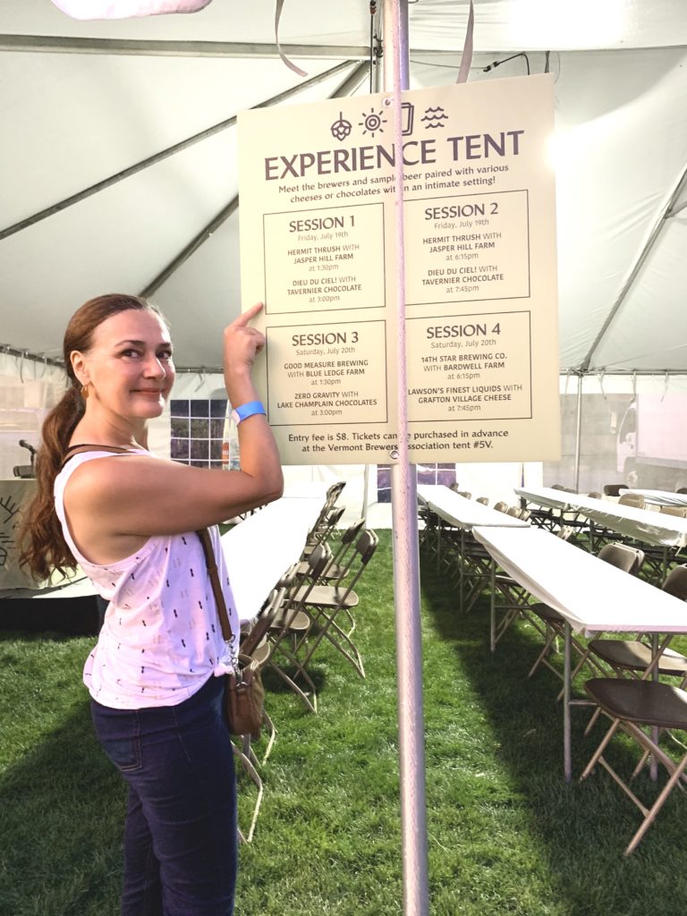 Dar Tavernier-Singer at a beer and chocolate pairing at the Vermont Brewers Festival