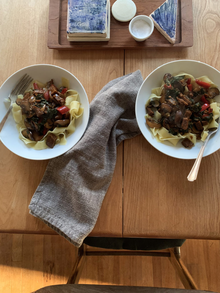 Overhead shot of two bowls of Carbonnade de Boef