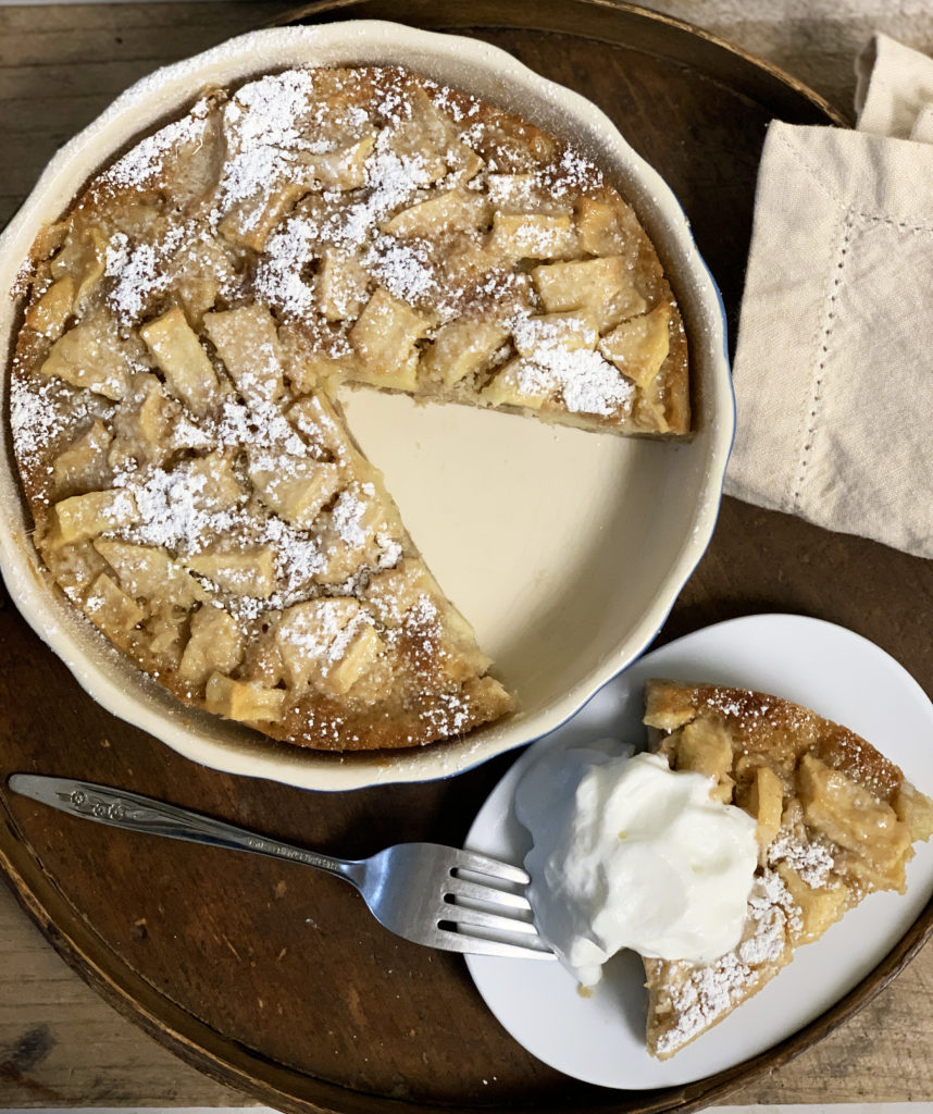 french apple cake made with creme de cacao from Tavernier Chocolates