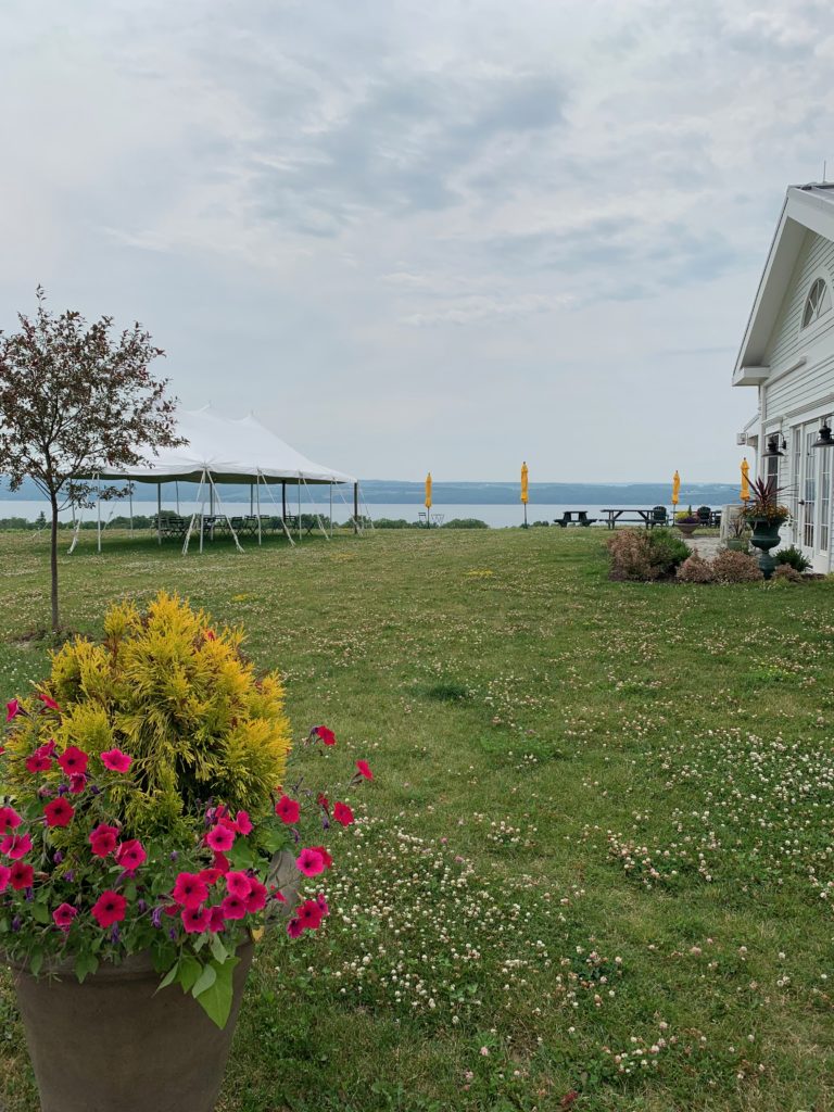 View of the lake at a winery in new york state