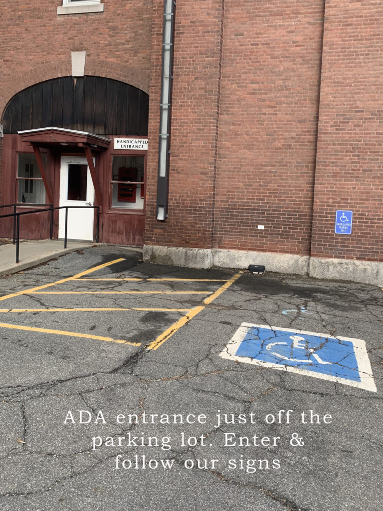 How to get in the ADA entrance. This entrance is just off the parking lot, next to a handicap parking spot