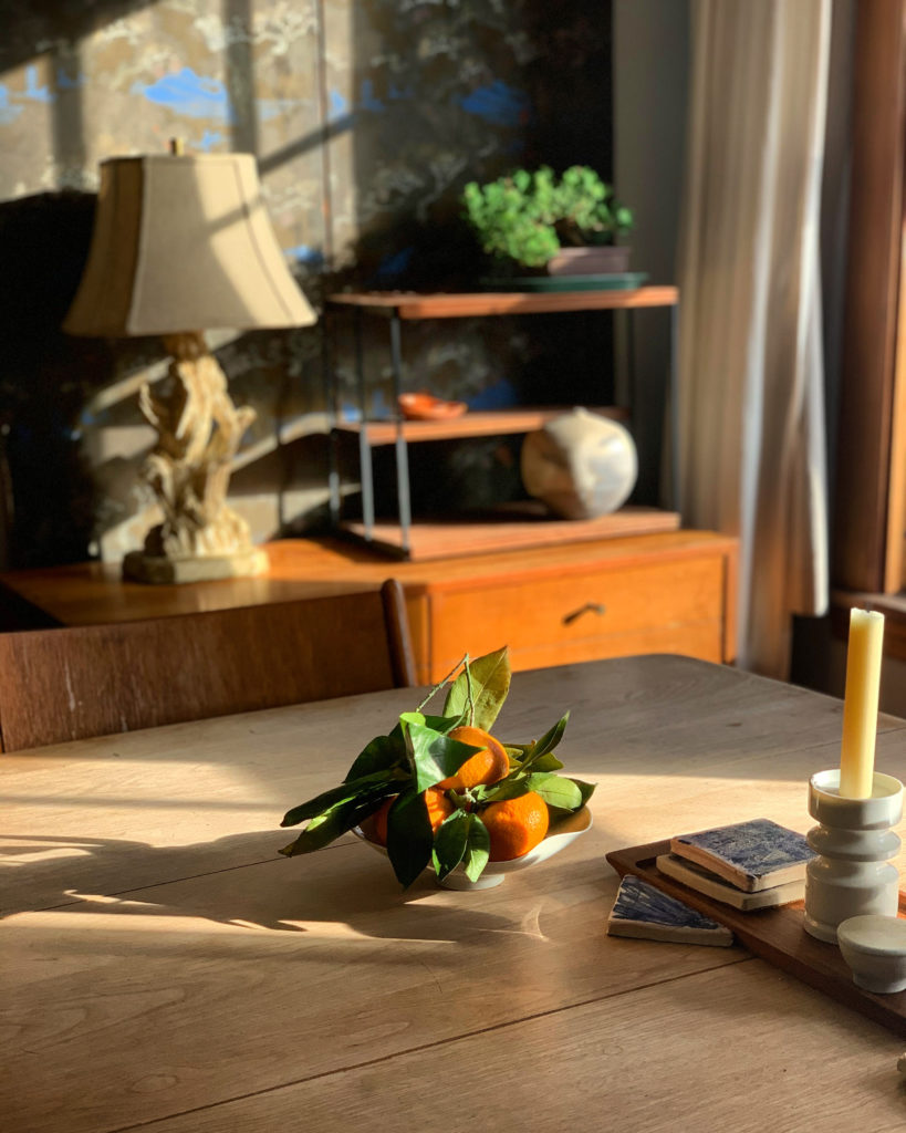 New Year Table with oranges