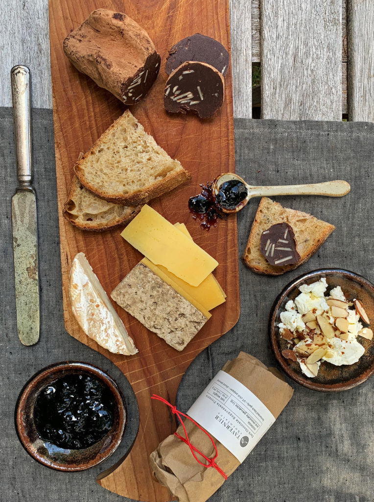Vermont chocolatiers Tavernier Chocolates created a cheese board with savory chocolate charcuterie 
