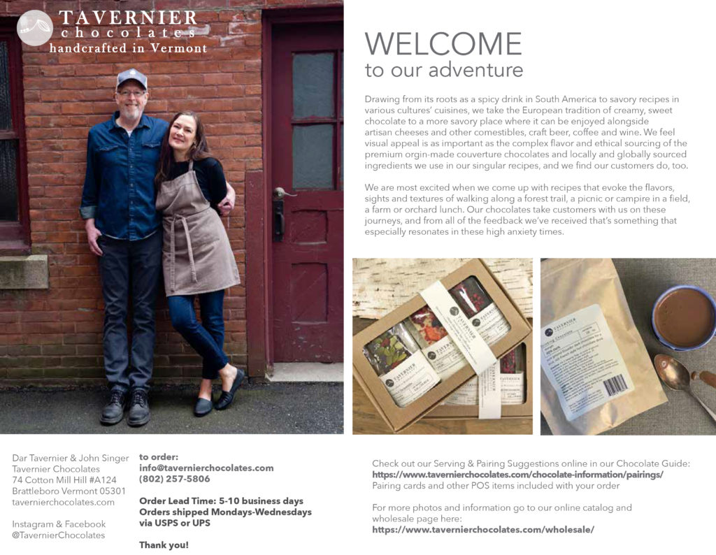 Tavernier Chocolates Wholesale Price Sheet 2022